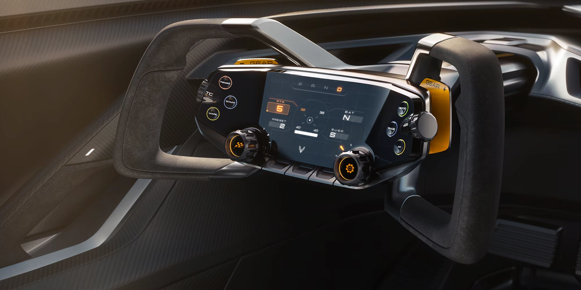 Corvette CX steering wheel UI concept